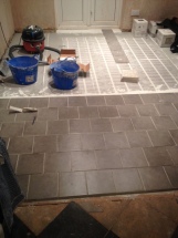 Most exciting day, tiles start to go down!