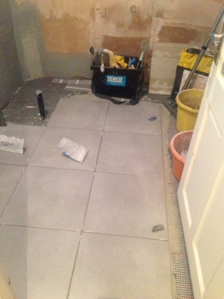 Floor tiles going down!